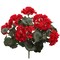 Deluxe UV Red Geranium Bush: 18-Inch, 7 Silk Flowers & Leaves Floral Home by Artificial Flowers